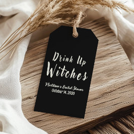 Drick Upp Häxor Halloween Tjejer Natt Svart Presentetikett