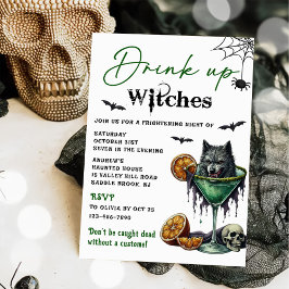 Drick Upp Häxor Halloweenfest Inbjudningar