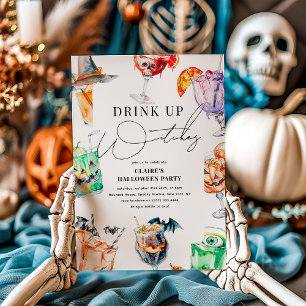 Drick Upp Häxor Kul Halloween-fest för Vuxna Inbjudningar