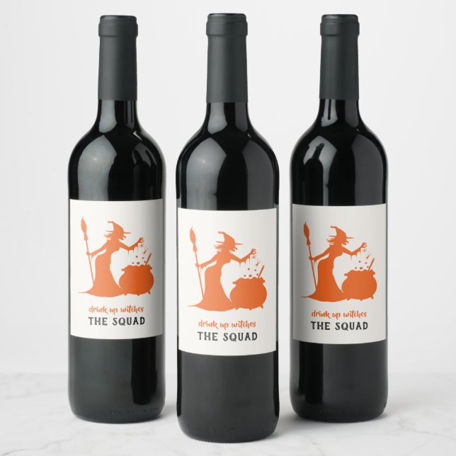 Drick Upp Häxor Vuxen Halloween-fest Brygd Vinflaska Etikett (Flaskor)