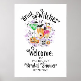 Drick upp Häxors Bröllopsfest Välkomstskylt Poster