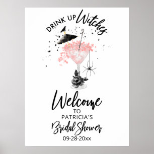 Drick upp Häxors Bröllopsfest Välkomstskylt Poster