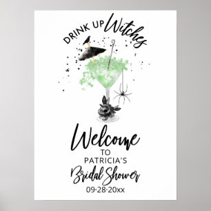 Drick upp Häxors Bröllopsfest Välkomstskylt Poster