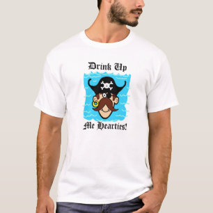 Drick upp Lycklig Pirat Tecknad T-shirt