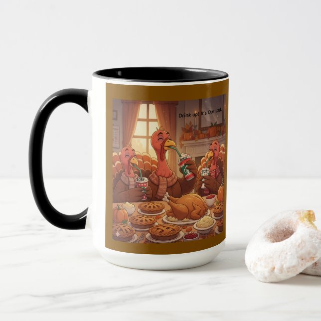 Drick upp Thanksgiving-mugg Mugg (Med munk)