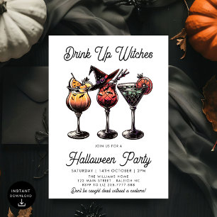 Drick upp vitcher Cocktails Vuxen Halloween fest Inbjudningar