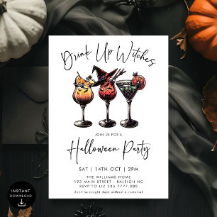 Drick upp vitcher Cocktails Vuxen Halloween fest Inbjudningar