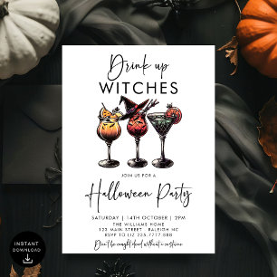 Drick upp vitcher Cocktails Vuxen Halloween fest Inbjudningar