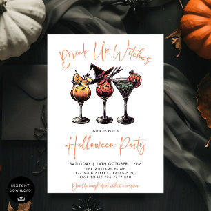 Drick upp vitcher Cocktails Vuxen Halloween fest Inbjudningar