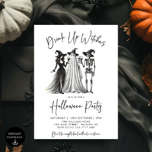 Drick upp vitcher Cocktails Vuxen Halloween fest Inbjudningar
