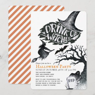 Drick upp vitsar Halloween fest Inbjudningar