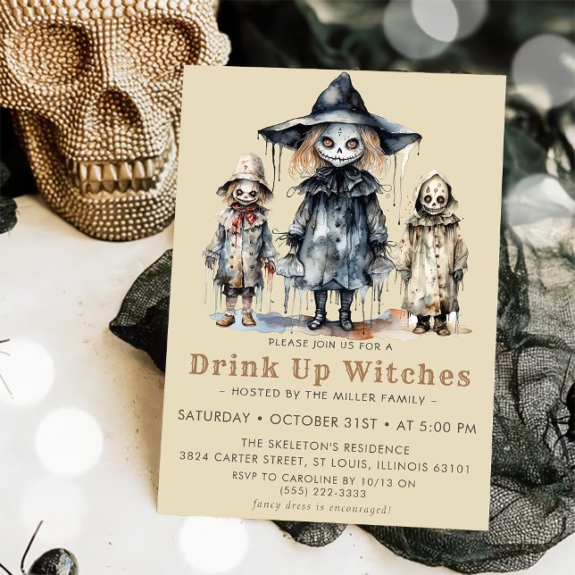 Drick upp vitsar Halloween fest Inbjudningar (Skapare uppladdad)