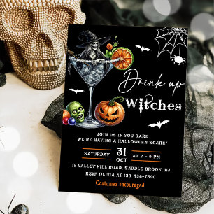 Drick upp vitsar Halloween fest Inbjudningar