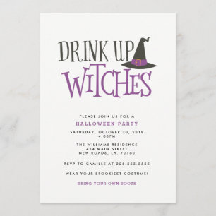 Drick upp vitsar Halloween fest Inbjudningar