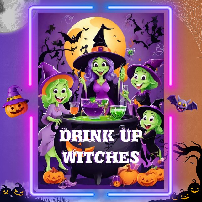 Drick upp vitsar! Roligt Halloween Girls Natt Inbjudningar (Skapare uppladdad)