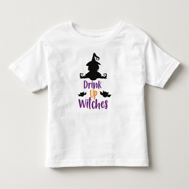 Drick upp vitsar, Witch, Fladdermöss, Halloween T Shirt (Framsida)
