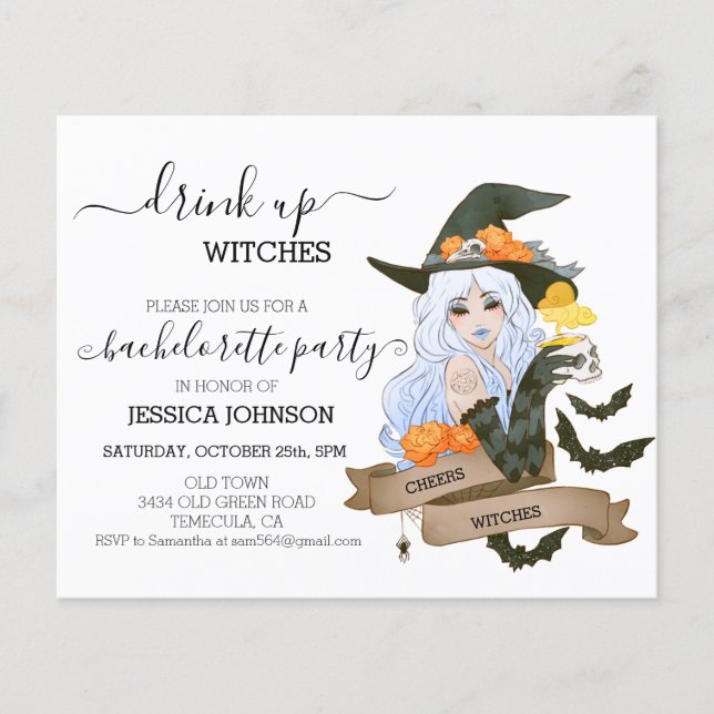 Drick upp Witches Bachelorette Budget Halloween (Framsida)