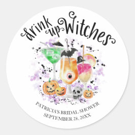 Drick upp Witches Cocktail Halloween-Möhippa Runt Klistermärke