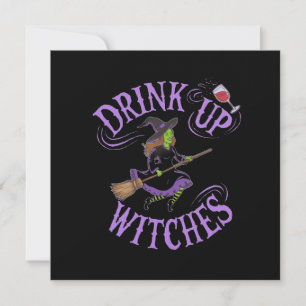 Drick upp Witches Funny Halloween Party Vibes Inbjudningar