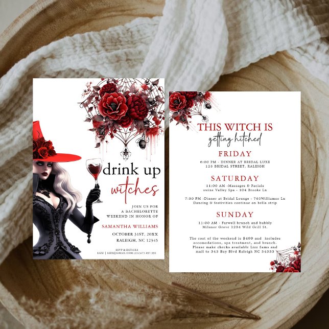 Drick upp Witches Gothic Bachelorette Party Inbjudningar (Skapare uppladdad)