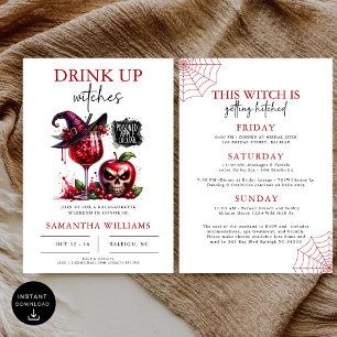 Drick upp Witches Gothic Bachelorette Party Inbjudningar