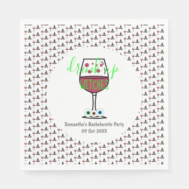 Drick upp Witches Halloween Bachelorette Pappersservett (Framsidan)