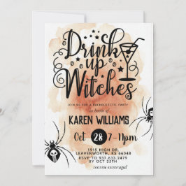 Drick upp Witches Halloween Bachelorette Party Inbjudningar