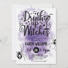 Drick upp Witches Halloween Bachelorette Party Inbjudningar