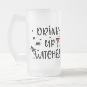 Drick upp Witches Halloween Frostat Ölglas