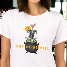 Drick upp Witches Halloween Funny Spooky Cute T Shirt