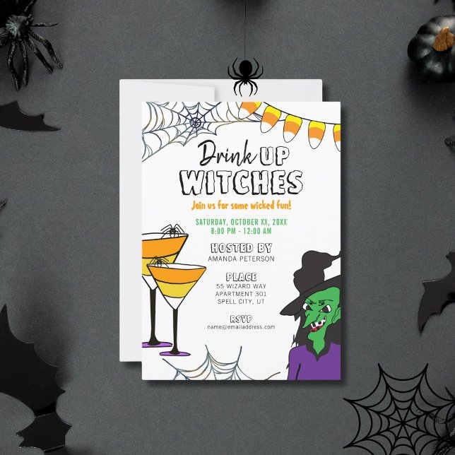 Drick upp Witches Halloween Inbjudningar (Skapare uppladdad)