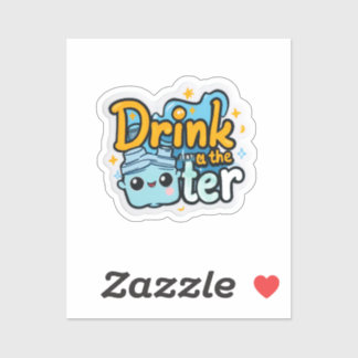 Drick Vatten Clear Sticker | Funny Hydration Re Klistermärken