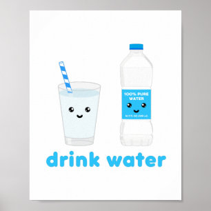 Drick vatten - Kawaii design Poster