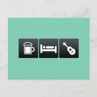 Drick, viloläge och Ukuleles Vykort