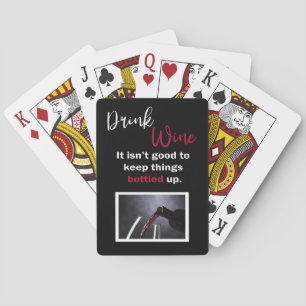 Drick vin rolig text personlig svart casinokort
