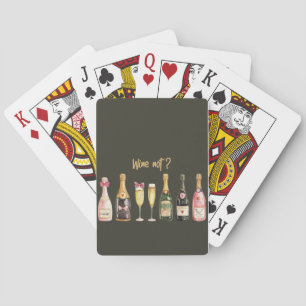Drick Vinetematisk Vinflicka Glas Inte Roligt Ving Casinokort
