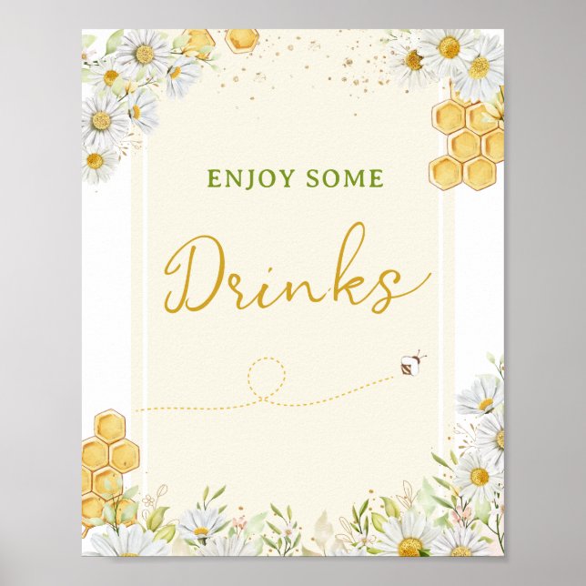 Dricka Bord Humla Party Bebis Bröllop Bina Bröllop Poster (Framsidan)