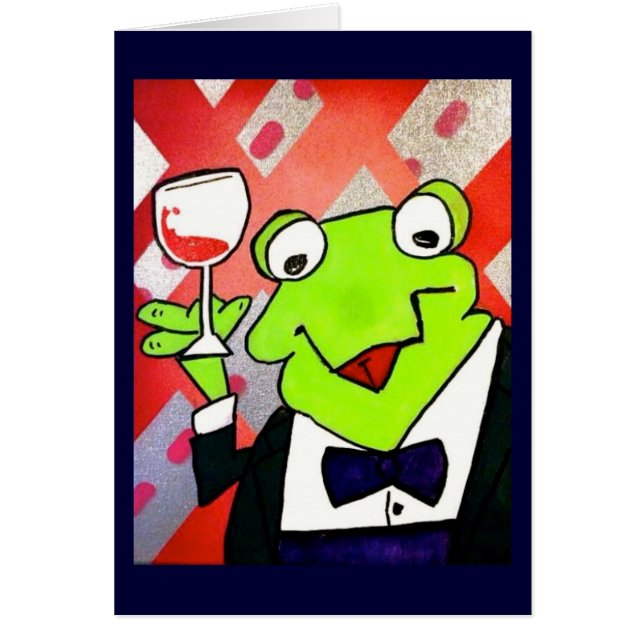 Dricka grodaunderlägg hälsningskort (Framsidan)