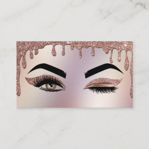 Dricka Guld Makeup-artist Wink Öga Lash Visitkort
