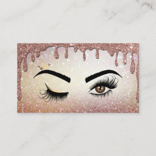 Dricka Guld Makeup-artist Wink Öga Lash Visitkort