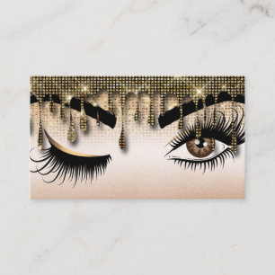 Dricka Guld Makeup-artist Wink Öga Lash Visitkort