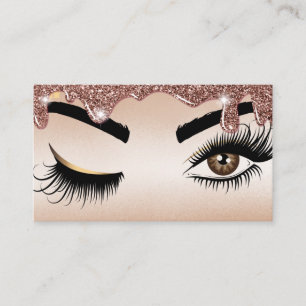Dricka Guld Makeup-artist Wink Öga Lash Visitkort