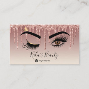 Dricka Guld Makeup-artist Wink Öga Lash Visitkort