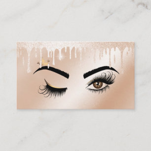 Dricka Guld Makeup-artist Wink Öga Lash Visitkort