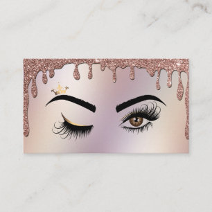 Dricka Guld Makeup-artist Wink Öga Lash Visitkort