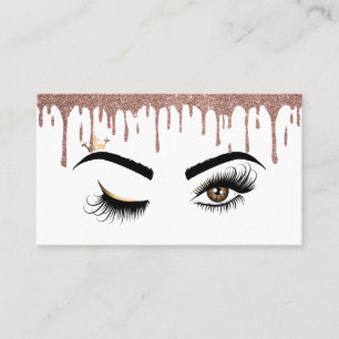 Dricka Guld Makeup-artist Wink Öga Lash Visitkort