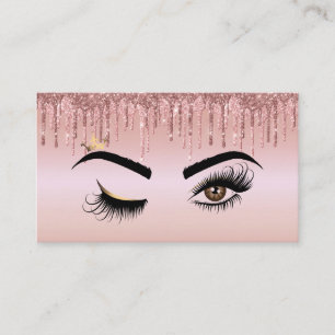 Dricka Guld Makeup-artist Wink Öga Lash Visitkort
