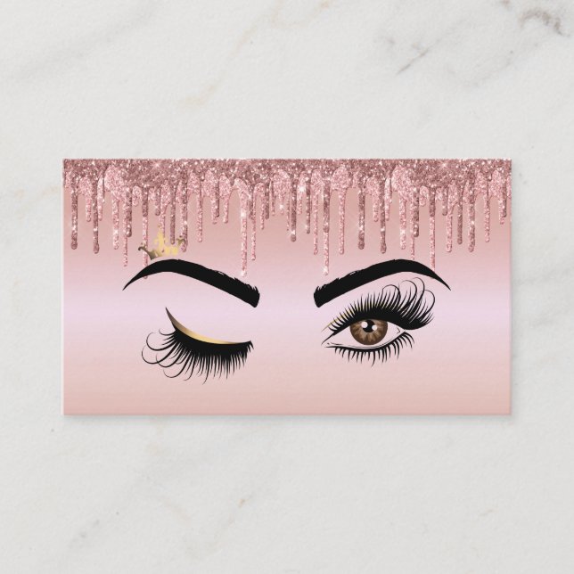 Dricka Guld Makeup-artist Wink Öga Lash Visitkort (Framsida)