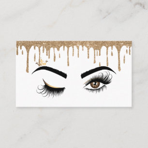 Dricka Guld Makeup-artist Wink Öga Lash Visitkort