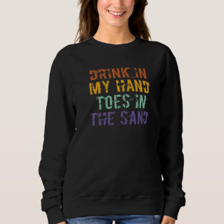 Dricka i min hand Tår i sanden Retro Vintage T Shirt